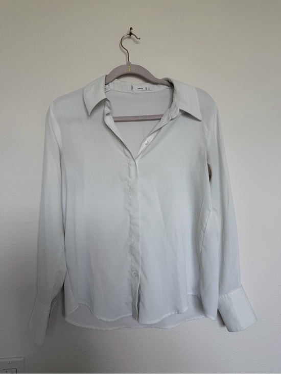 Mango Tops - Mango Classic White Button-Front Women's Blouse Size XS
